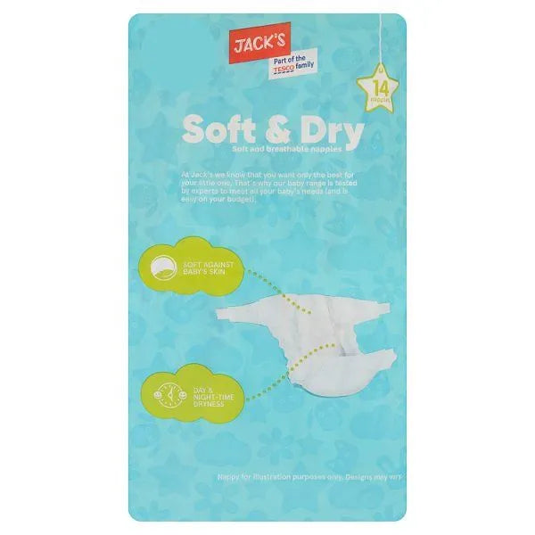 Jacks Soft & Dry Size 4 Nappies (CHILDCARE)