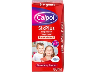 Calpol 6+ Years Suspension Sugar Free Strawberry 80ml (MEDICINE)