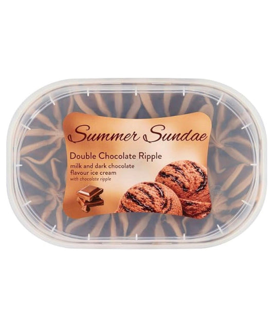 Summer Sundae Double Chocolate Ripple Ice Cream 900ml