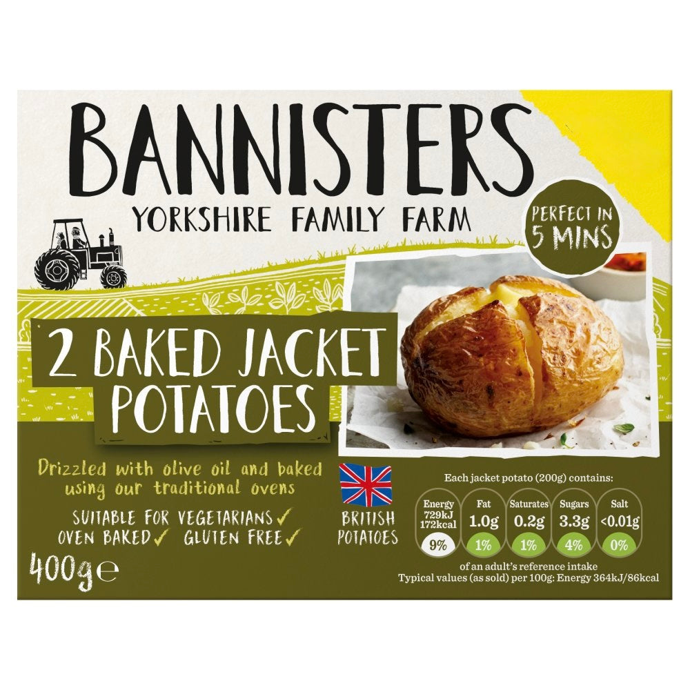 Bannister 2 Baked Jacket Potatoes 400g (FROZEN)