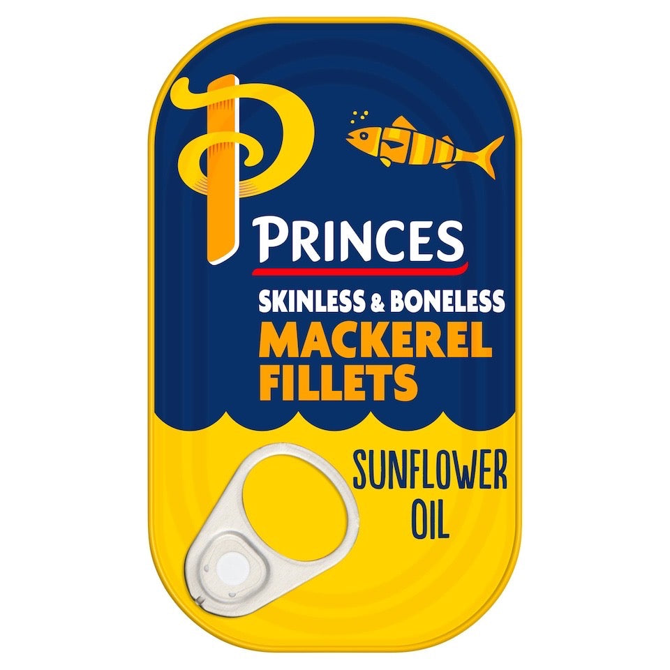 Princes Skinless & Boneless Mackerel Fillets Sunflower Oil 125g