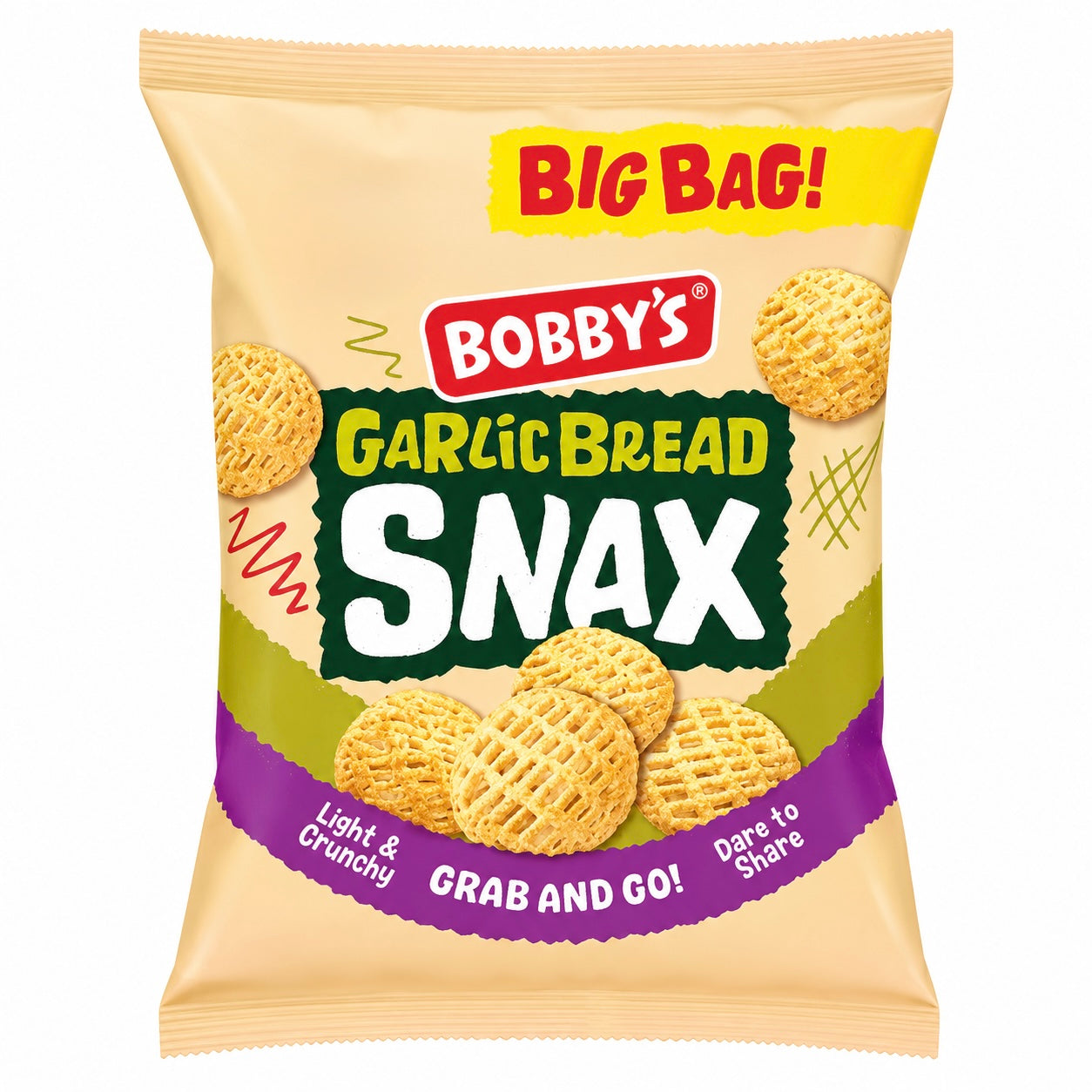 Bobby’s Garlic Bread Snax 60g