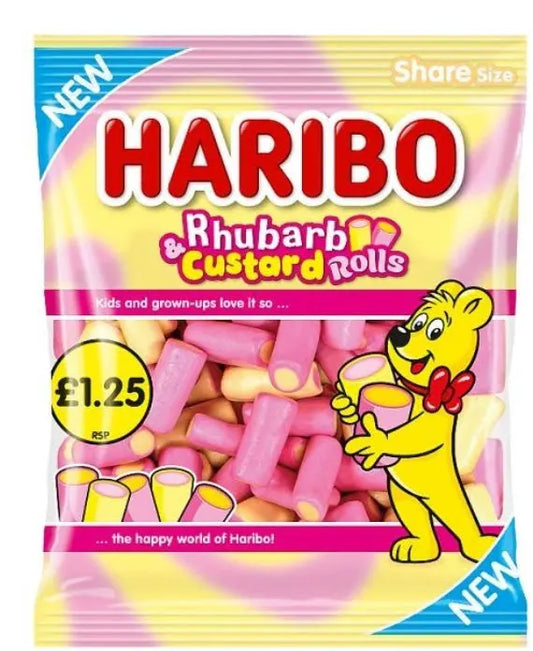 Haribo Rhubarb Custard Rolls 140g