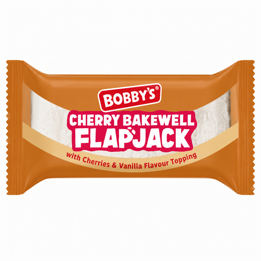 Bobby’s Cherry Bakewell Flapjack with Cherries & Vanilla Flavour Topping 90g