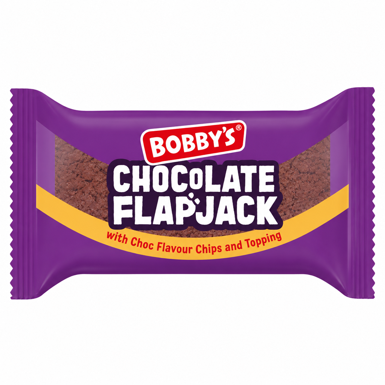 Bobby’s Chocolate Flapjack with Choc Flavour Chips and Topping 90g