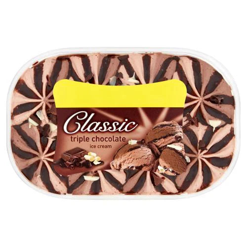 Classic Triple Chocolate Ice Cream Tub 900ml