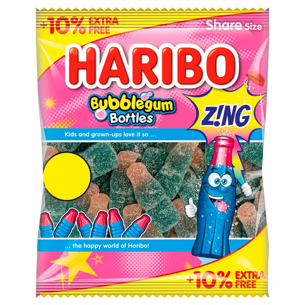 Haribo Bubblegum Bottles 140g (SHAREBAG)