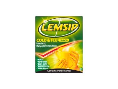 Lemsip Cold & Flu Lemon 5 Sachets (MEDICINE)