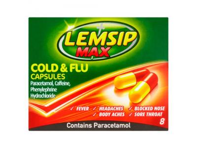 Lemsip Max Cold & Flu 8 Capsules (MEDICINE)