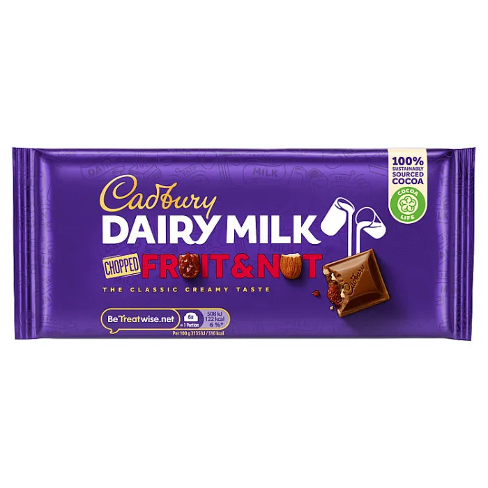 Cadbury Dairy Milk Chopped Fruit & Nut 95g
