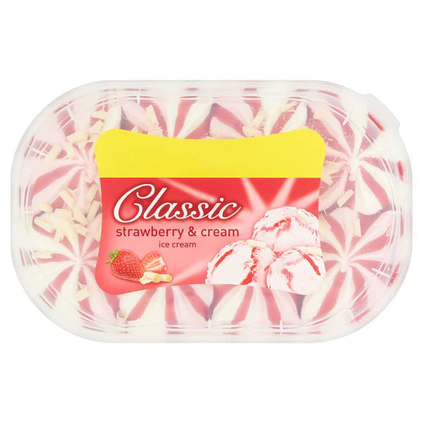 Classic Strawberry & Cream Ice Cream Tub 900ml